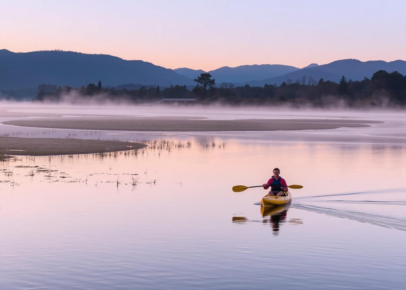 Kayaking at dawn